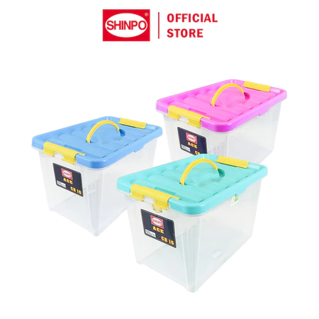 SHINPO Ace Container Box Plastik with Lock Klip Pengunci 16 L